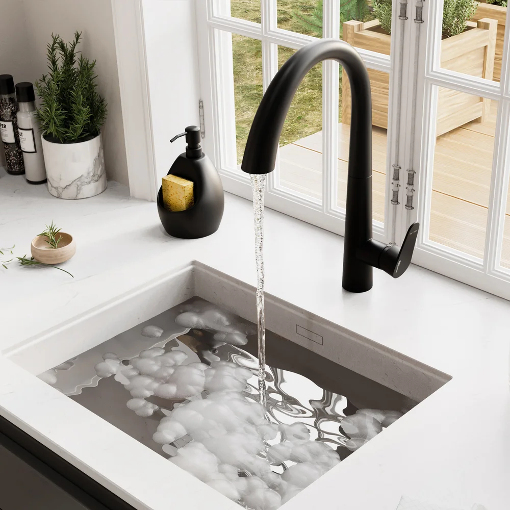 Смеситель для кухни Wasserkraft черный матовый A8667 - 12