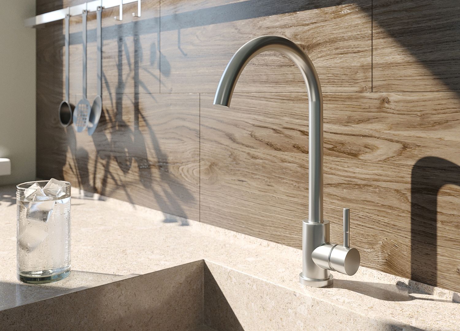 Смеситель Dorff Logic для кухонной мойки, нержавеющая сталь D3000000 - 1