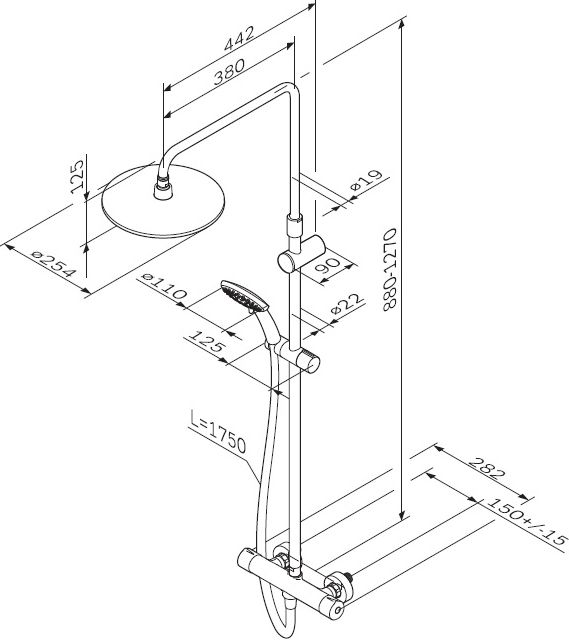 Душевая стойка AM.PM Like F0780464 - 9