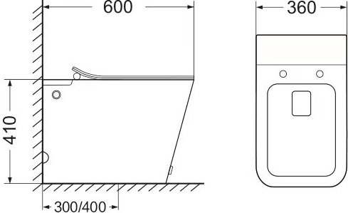 Унитаз приставной SantiLine SL-5033 с импульсной системой смыва - 2