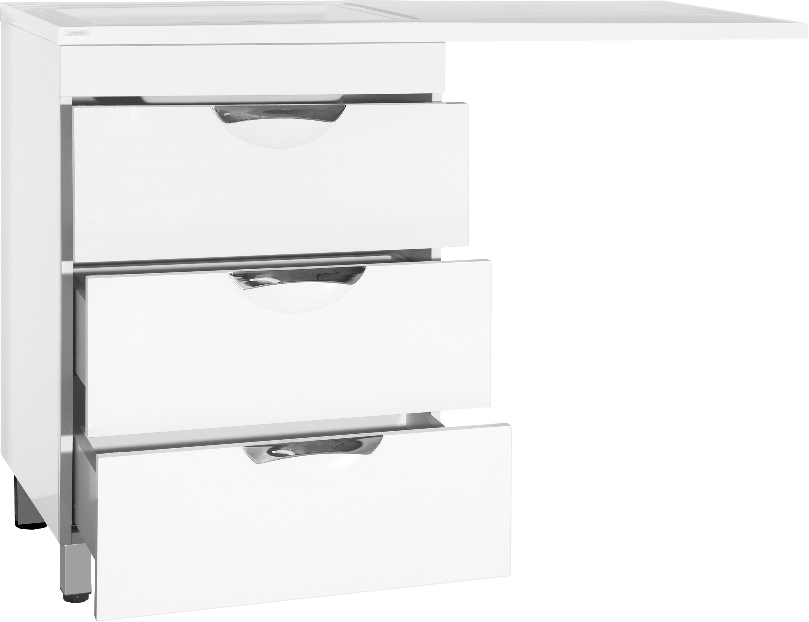 Тумба для комплекта Style Line Жасмин 60 Люкс Plus белая, для стиральной машины ЛС-00000644 - 4