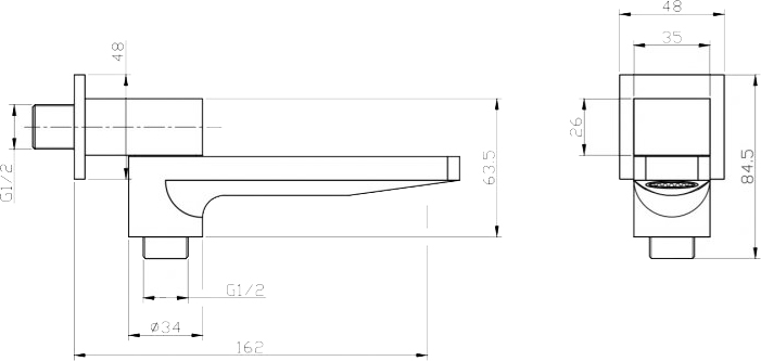 Излив BelBagno Romano ROM BCA CRM для ванны с душем ROM-BCA-CRM - 1