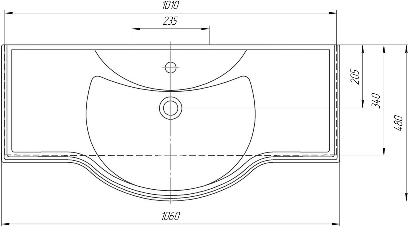 Мебельная раковина Бриклаер Kirovit Классик 105 4640021060926 - 3