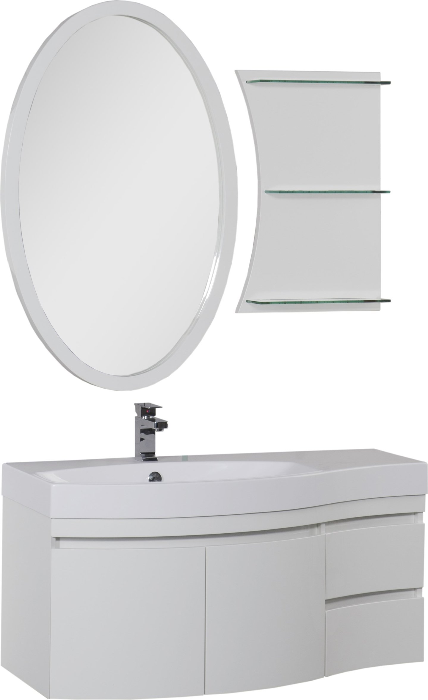 Тумба с раковиной Aquanet Опера 2-115 белая L - 3