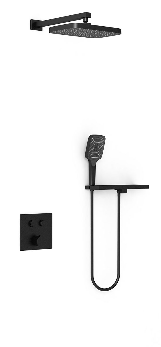 Душевой комплект Vincea с термостатом черный матовый VSFW-4211RMB - 0