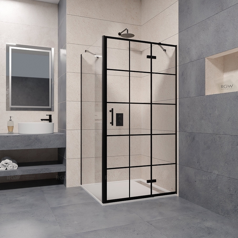 Душевой уголок RGW Passage PA-77B R 120x70 профиль черный стекло прозрачное 41087727-084R - 1