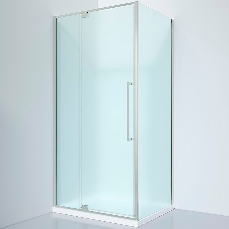 Душевой уголок Black&White Stellar Wind 90х90 хром стекло матовое 812900CF - 0