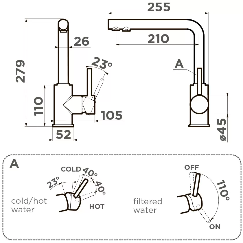 Смеситель для кухни Omoikiri Nakagawa черный  4994414 - 1