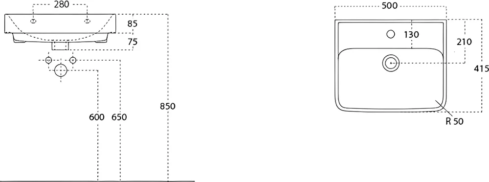 Тумба с раковиной BelBagno Neon 50 светлое дерево - 8