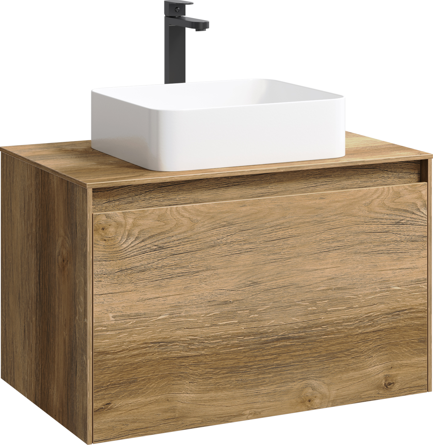 Тумба для комплекта Aqwella 5 stars Mobi 80 дуб балтийский, без сменных элементов MOB0108DB - 0