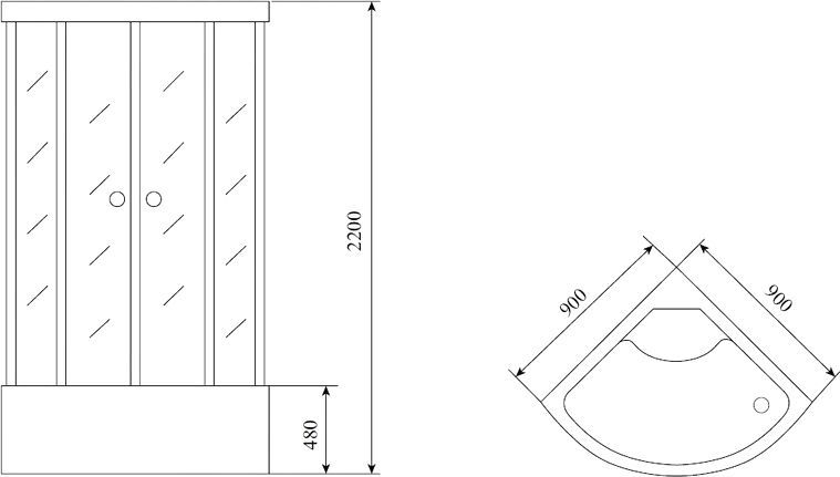 Душевая кабина Timo Lux 90x90 см  T-7790 - 3