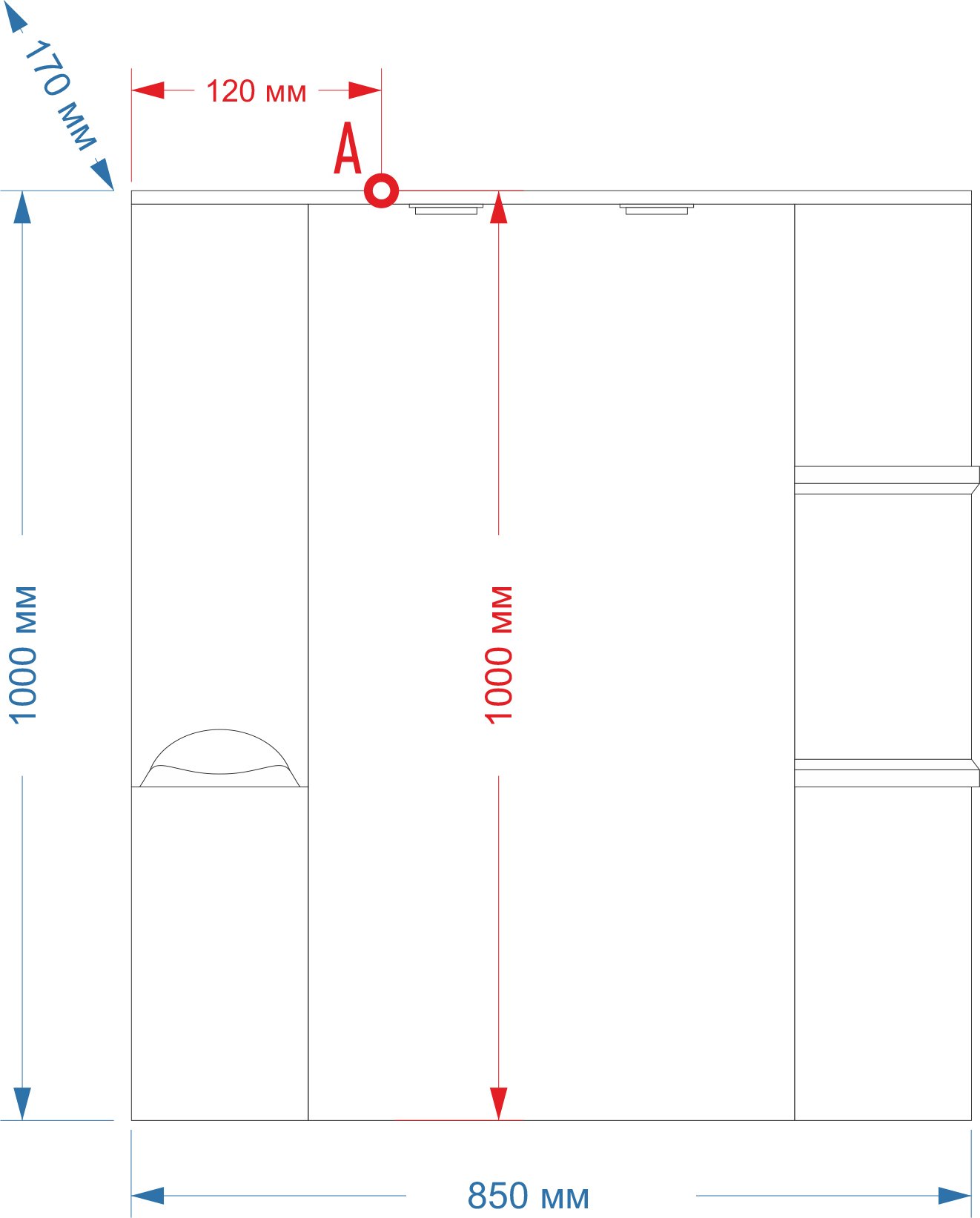 Зеркало Misty Жасмин 85 с подсветкой, черная эмаль L П-Жас02085-021СвЛ - 2