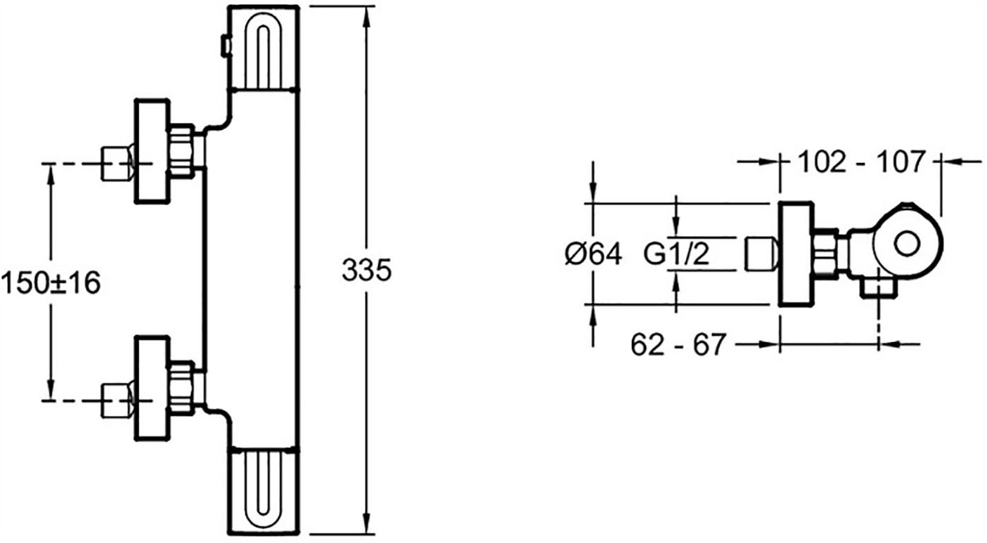 Термостат Jacob Delafon Metro E24394-BL для душа - 1