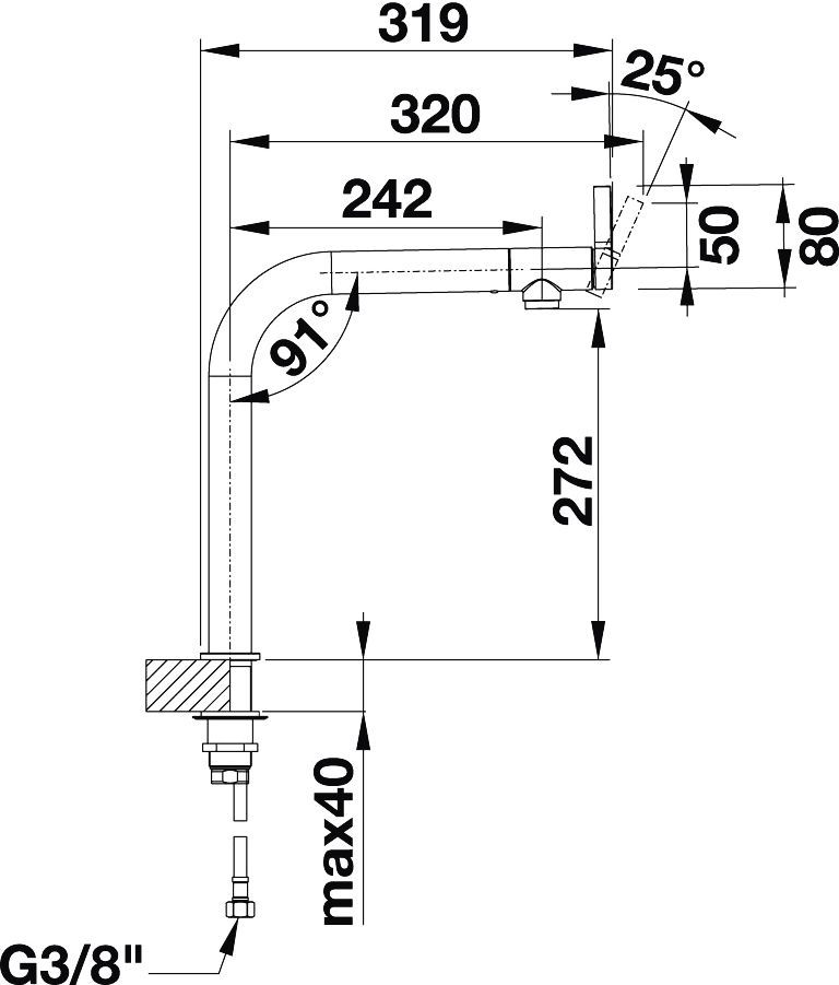 Смеситель для кухонной мойки Blanco Vonda хром, черный  518434 - 6