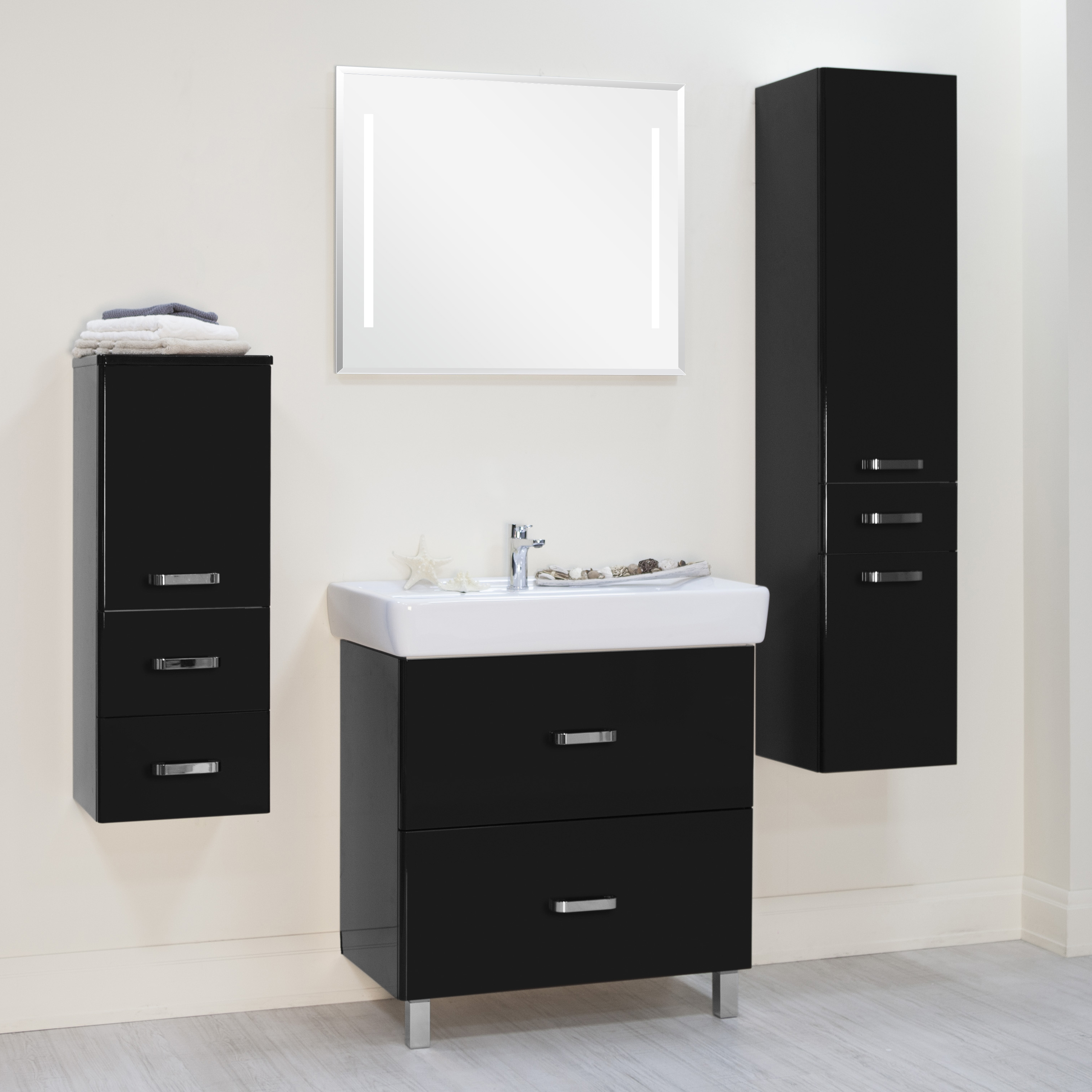 Мебель для ванной Акватон Америна Н 80 черная - 0