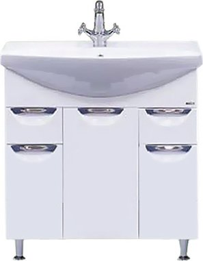 Тумба с раковиной Misty Орхидея 75 белая эмаль - 1