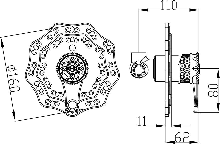 Смеситель Zorg Antic A 404DK-BR С ВНУТРЕННЕЙ ЧАСТЬЮ, для душа - 1