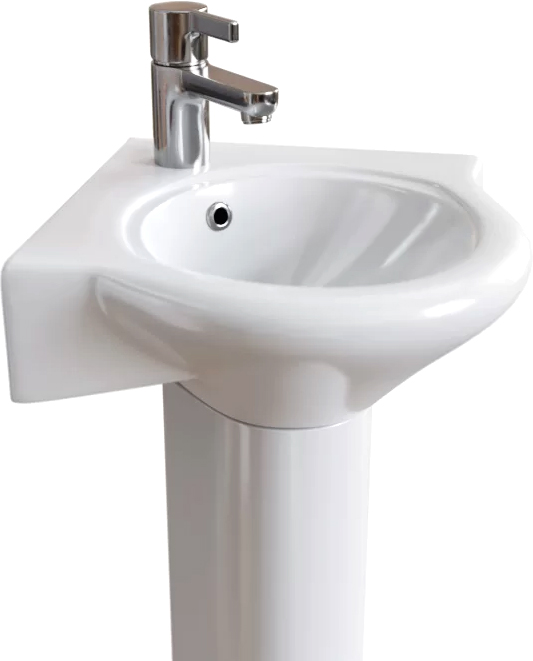 Комплект  Раковина DIWO Псков 0100 угловая + Зеркало DIWO Псков 40 с подсветкой + Сифон для раковины Wirquin Минор с отводом для стиральной машины + П 550542 - 6