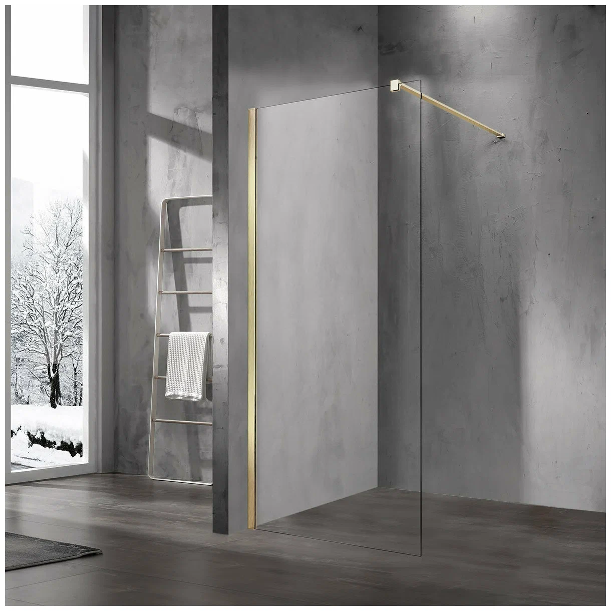 Пристенный профиль для душевой перегородки Vincea Walk-In матовый золотой VHW-1WG - 0
