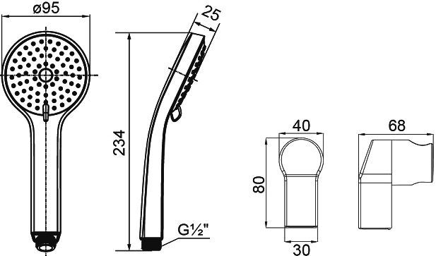 Душевой гарнитур с держателем Milardo  2703F95M16 - 1