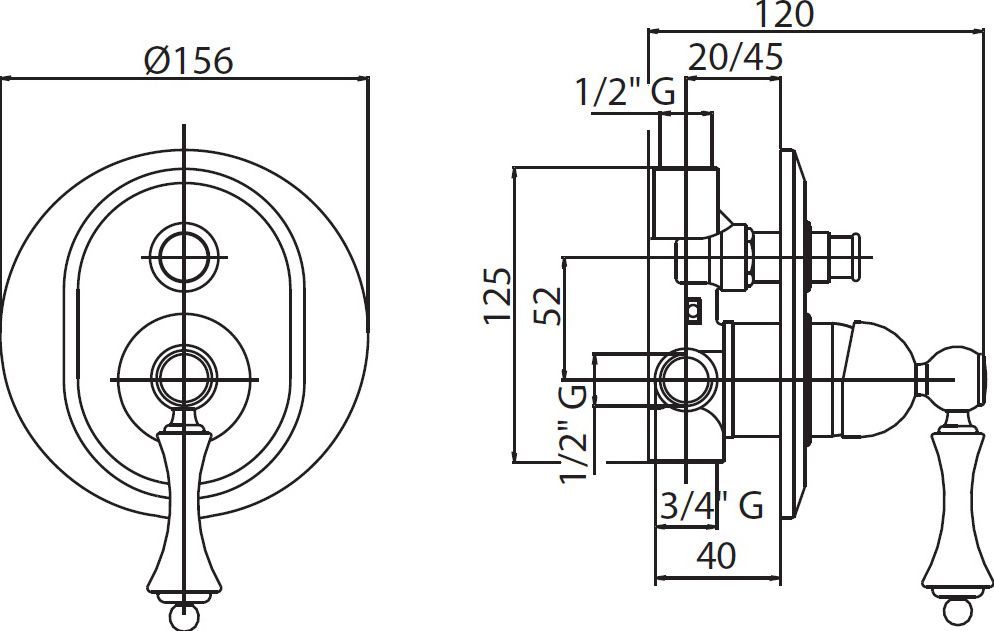 Смеситель Cezares Margot VDIM-03/24-Bi С ВНУТРЕННЕЙ ЧАСТЬЮ MARGOT-VDIM-03/24-Bi - 2