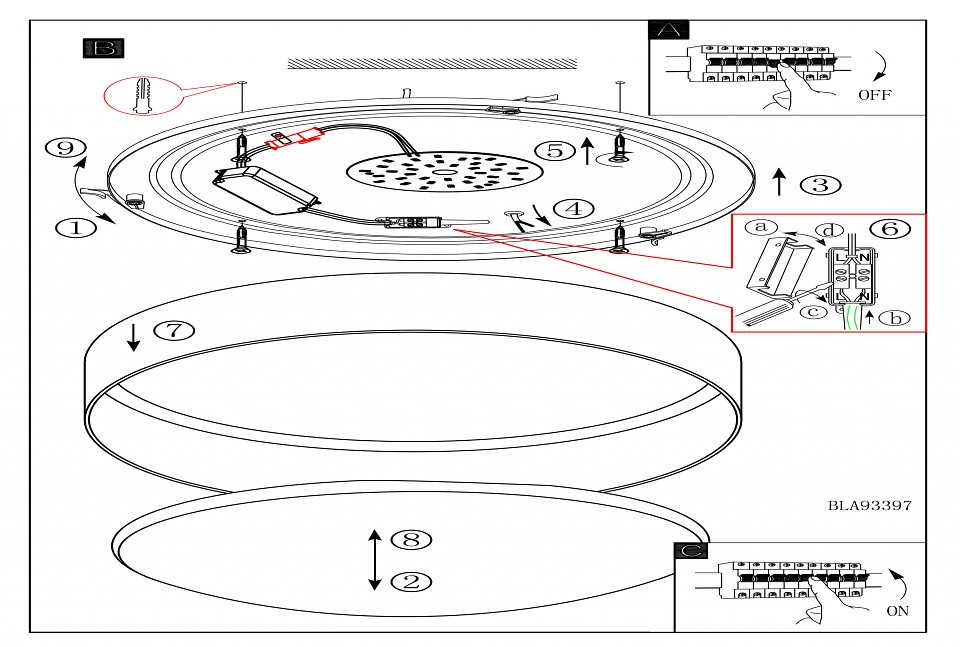 Накладной светильник Eglo ПРОМО Palomaro 93397 - 2