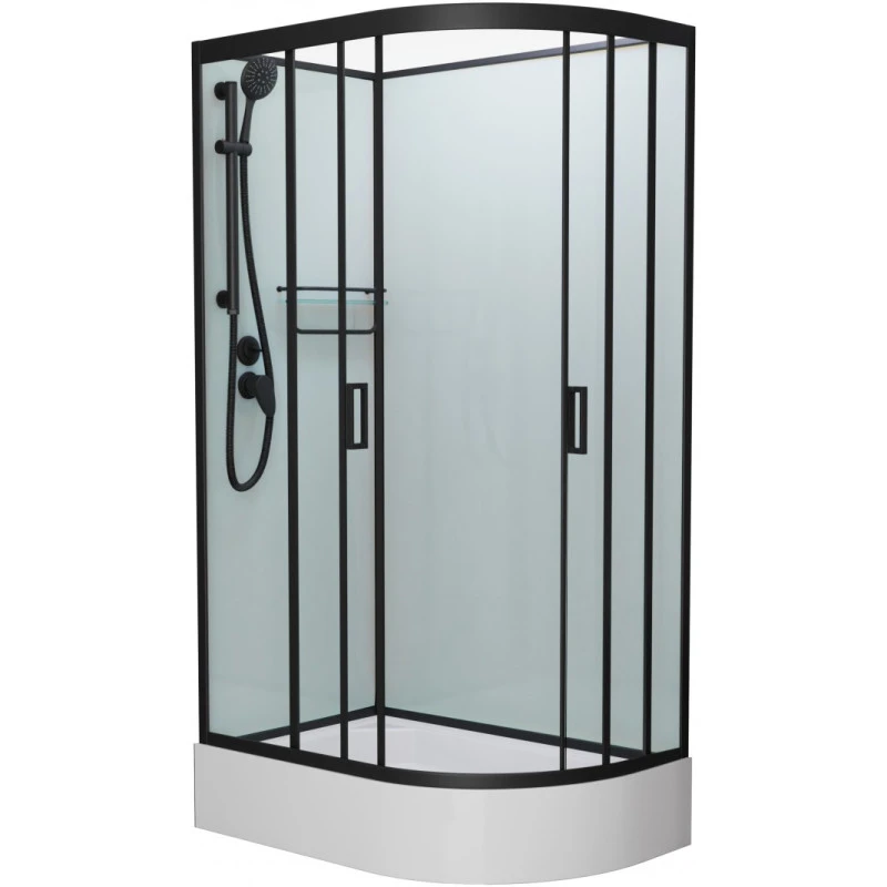 Душевая кабина Frank 120х80 левая черная стекло матовое 20067 - 0