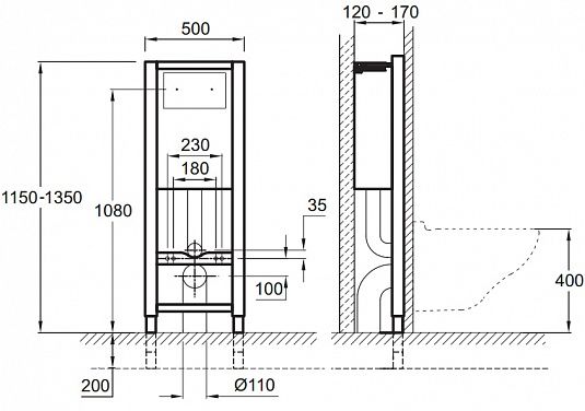Система инсталляции для унитазов Jacob Delafon E5504-NF - 1