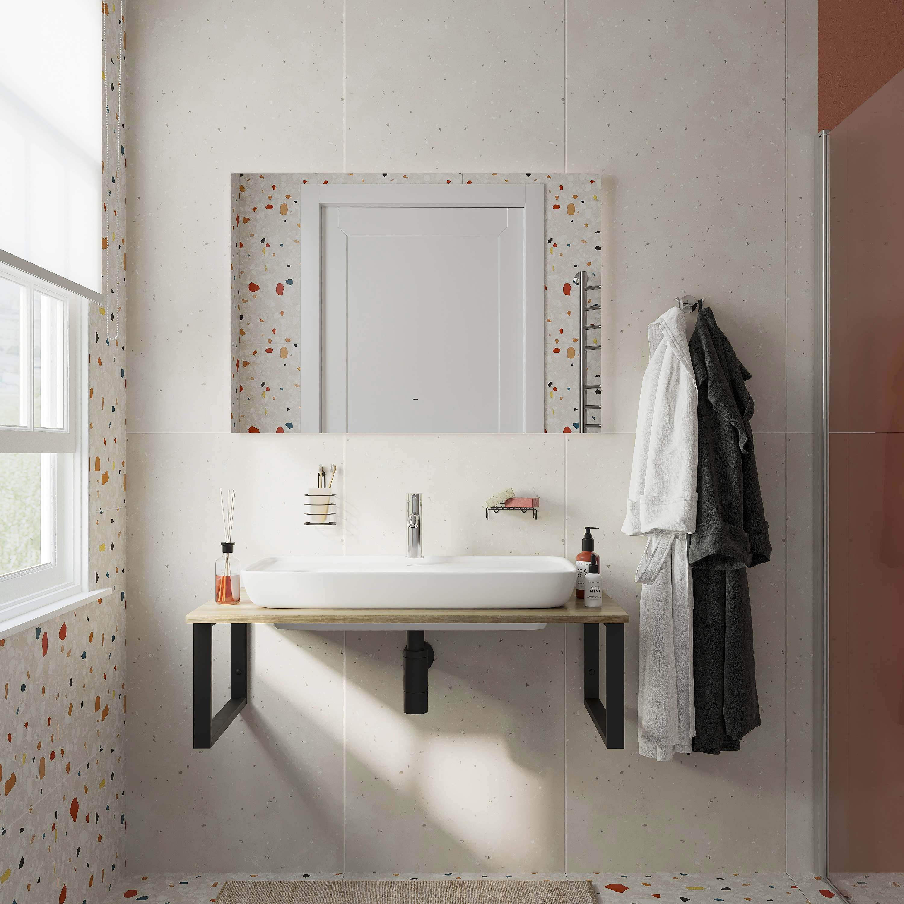 Столешница с раковиной DIWO Элиста 100 светлое дерево, с раковиной Углич 0117 559517 - 2