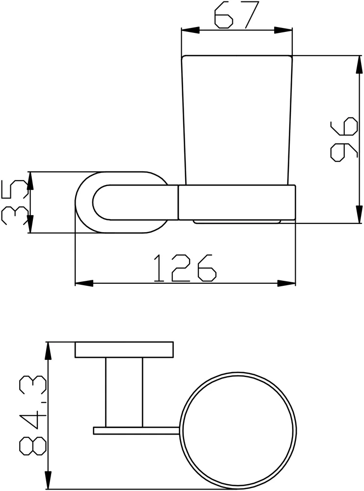 Стакан для зубных щеток Rav Slezak Yukon хром - белый YUA0201CB - 1