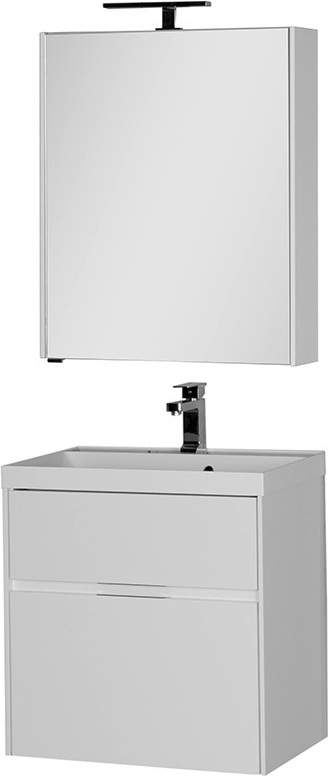 Тумба с раковиной Aquanet Латина 60 2 ящика белая 179934 - 4