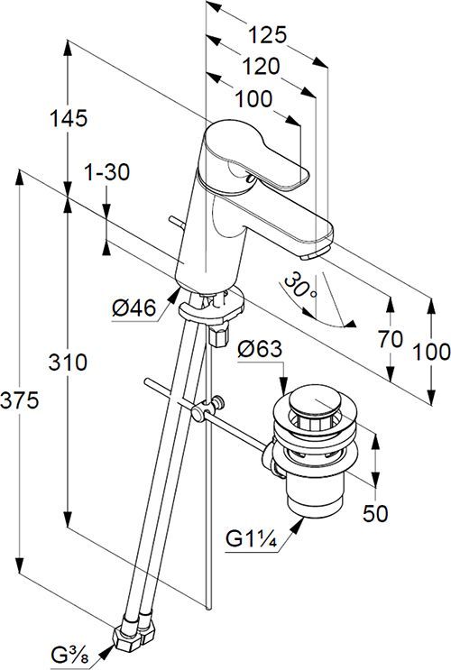 Смеситель для раковины Kludi Pure&Easy белый  373829165 - 1
