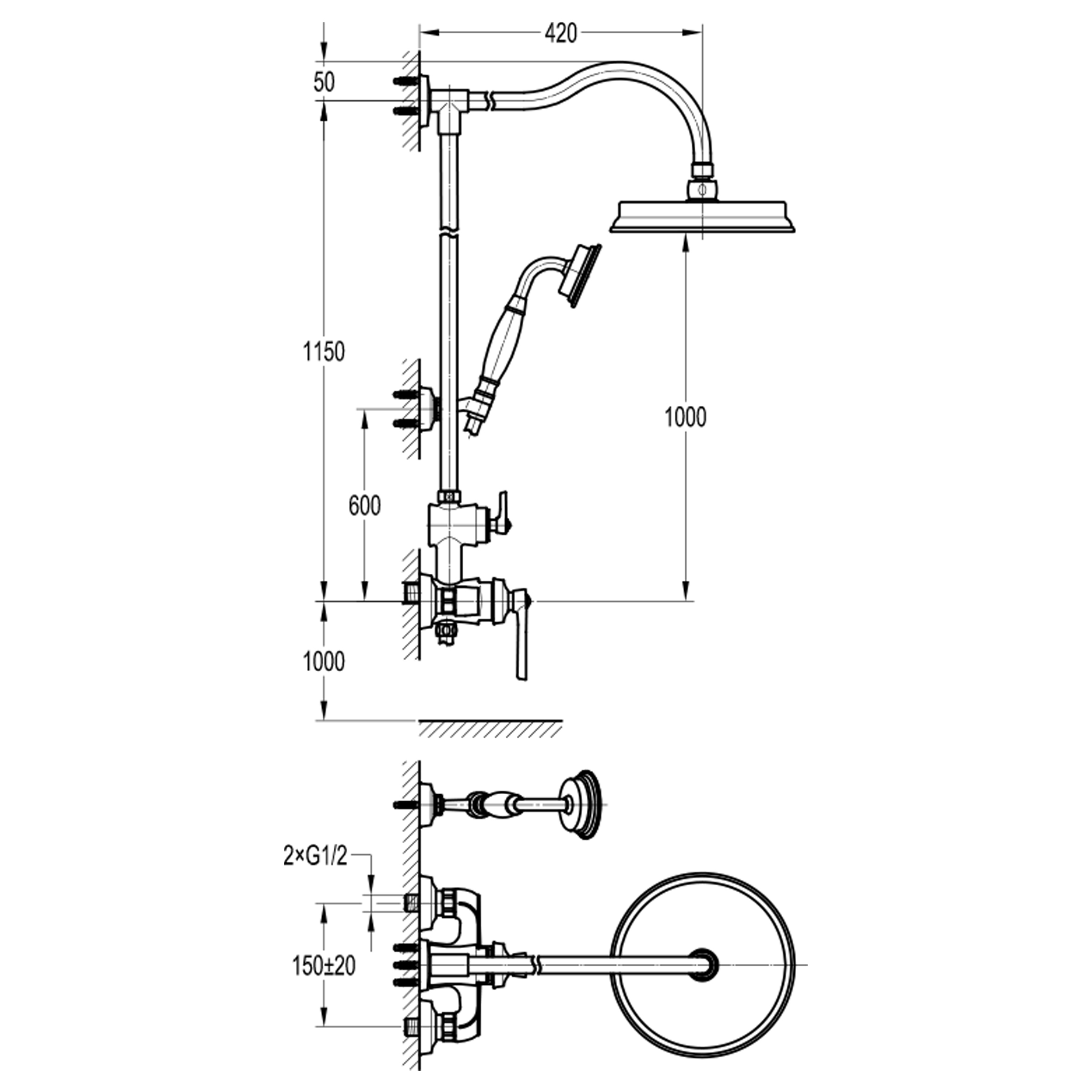 Swedbe Terracotta Art Семейный душ со смесителем 2511 - 1