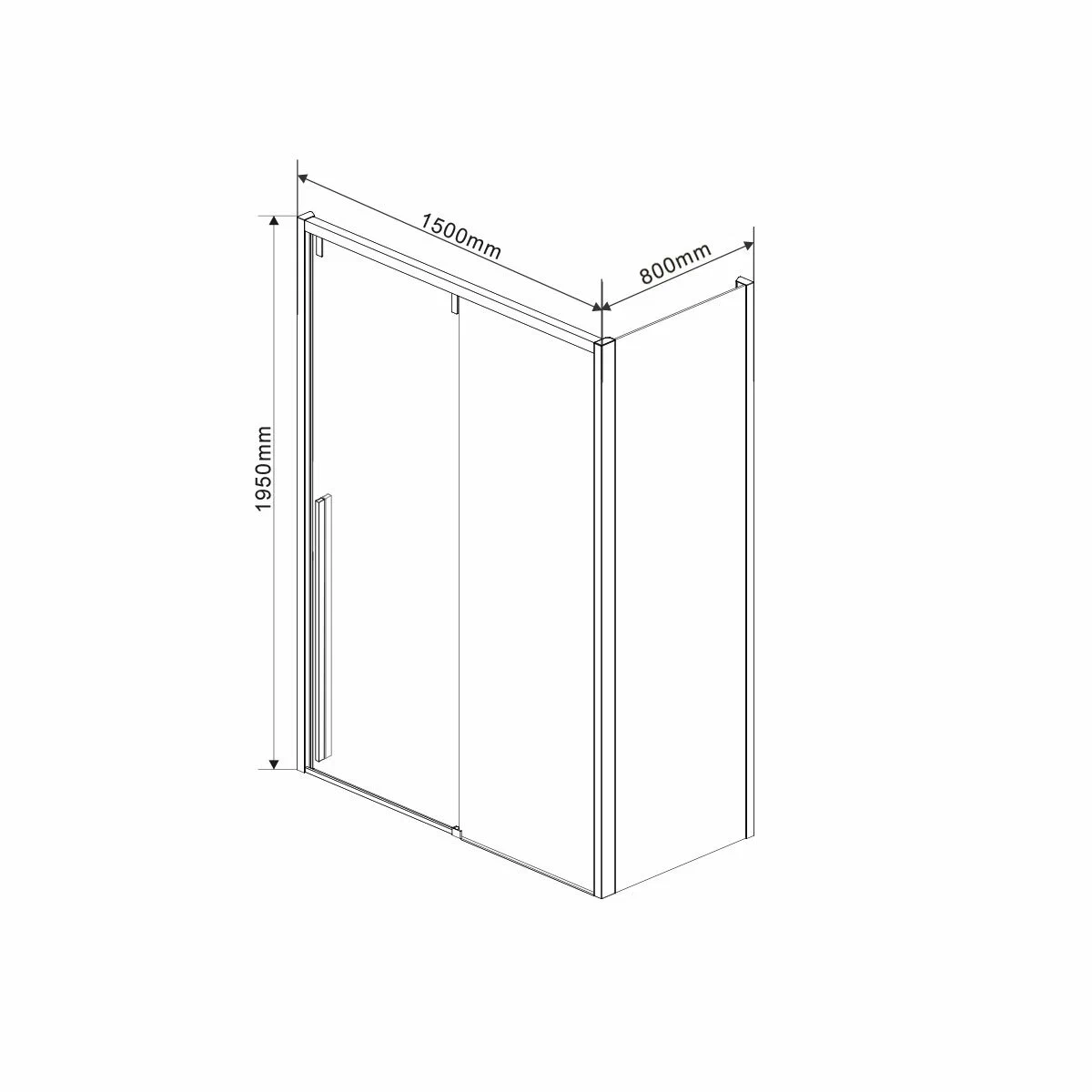 Душевой уголок Vincea Lugano 150x80 профиль черный стекло прозрачное VSR-1L8015CLB-1 - 2