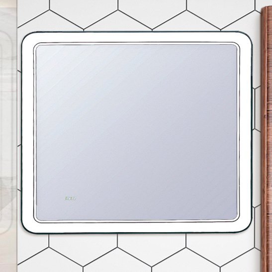 Зеркало Style Line Атлантика 100 с подсветкой и часами СС-00000669 - 0