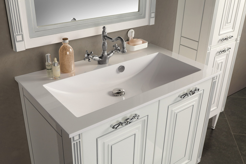 Тумба с раковиной Aquanet Паола 90 белая - 3