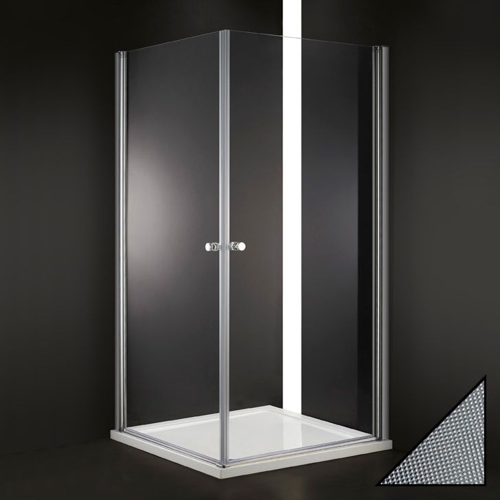 Душевой уголок Cezares Elena 80х80 хром стекло рифленое ELENA-W-A-2-80-P-Cr - 0