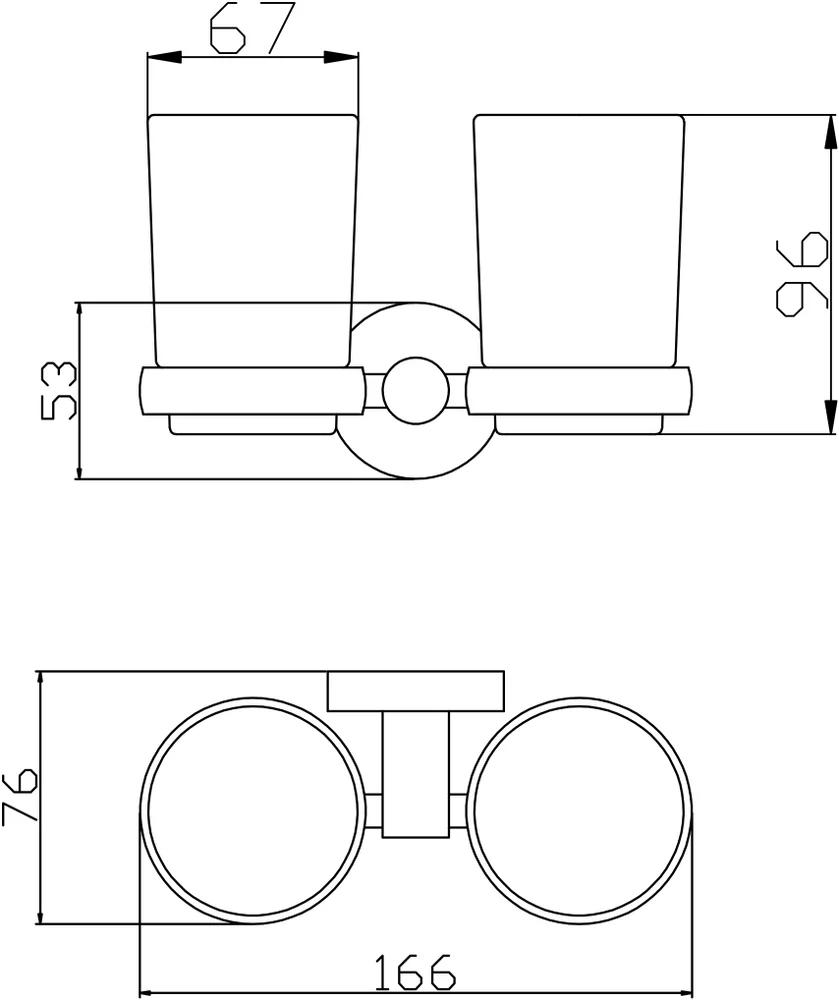 Стакан для зубных щеток Rav Slezak Colorado двойной хром  COA0202 - 1