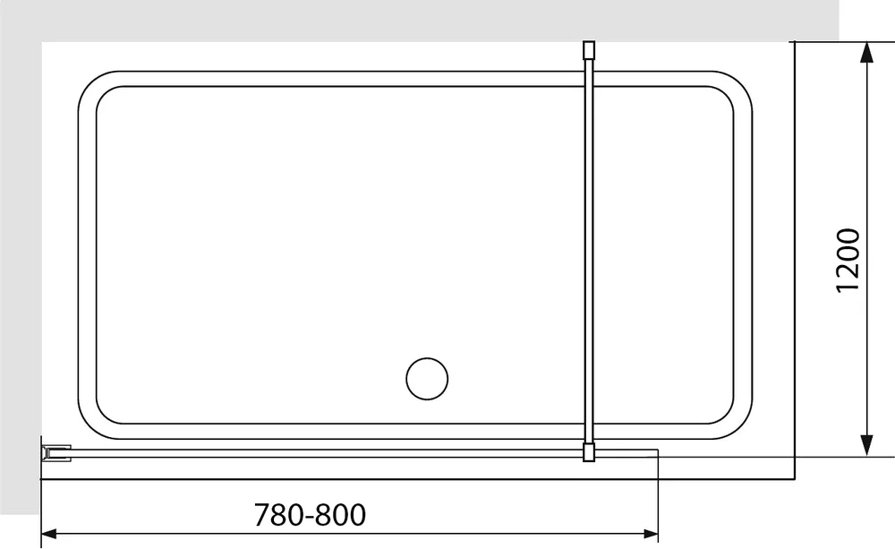 Душевая перегородка RGW Walk In WA-012B 80х200 профиль черный стекло прозрачное 35101280-84 - 2
