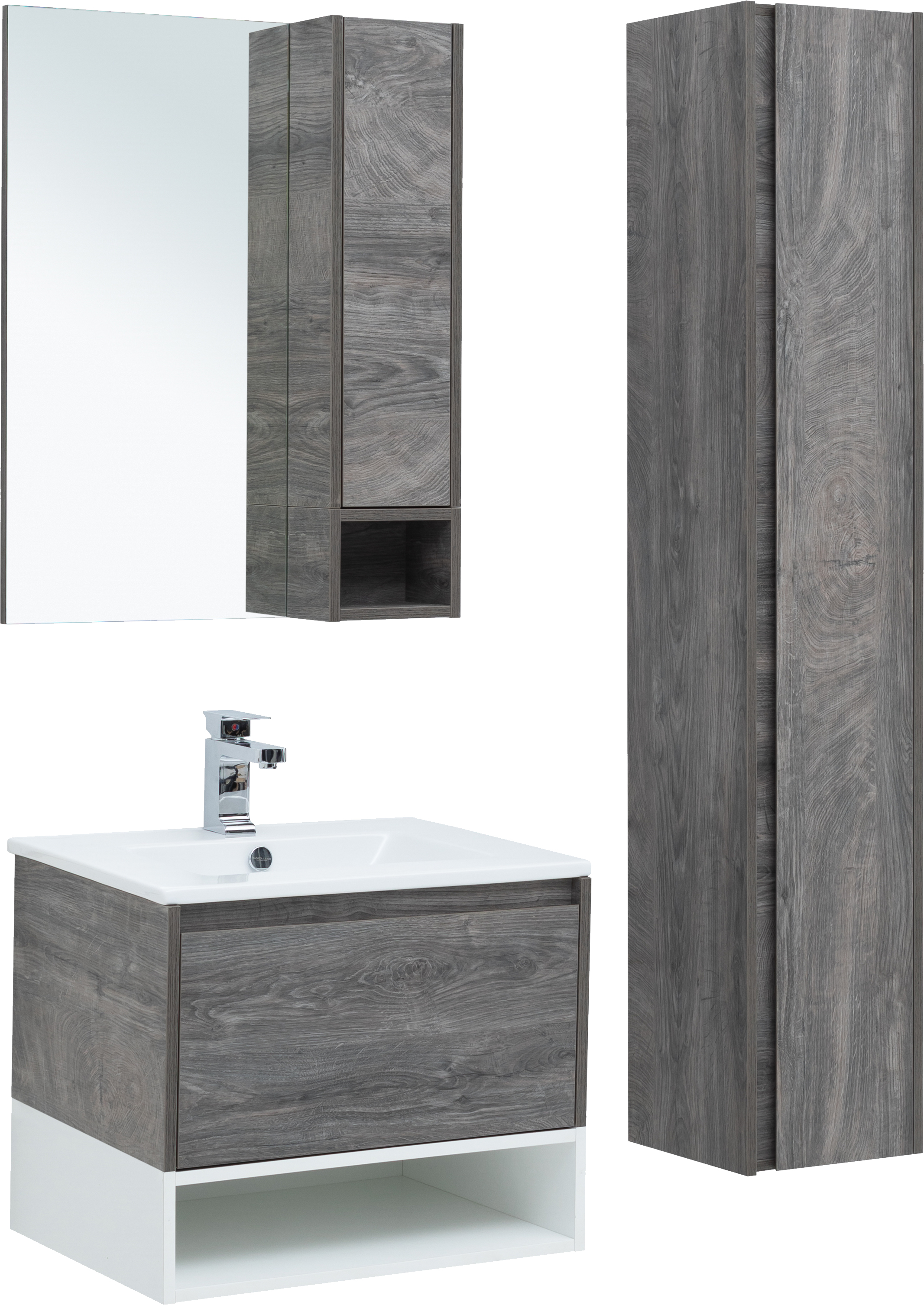 Тумба с раковиной STWORKI Карлстад 60 дуб рошелье, с белой полкой 440537 - 3