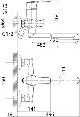 Смеситель Iddis Ray RAYSBL2i10WA универсальный - 2