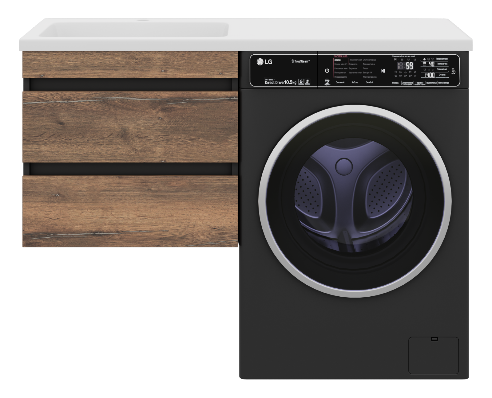 Тумба под стиральную машину Misty Коломбо 60 темное дерево П-Кол06060-011П2Я - 0