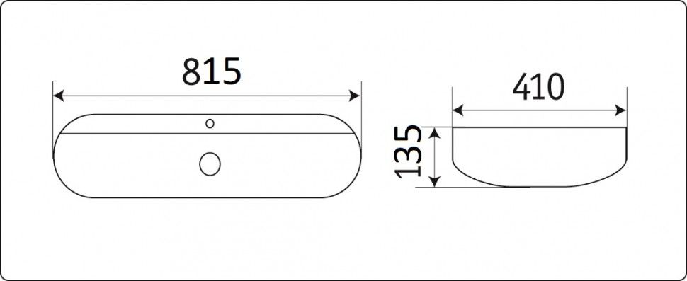 Раковина накладная Ceramalux N 81 белый  D1347 - 8