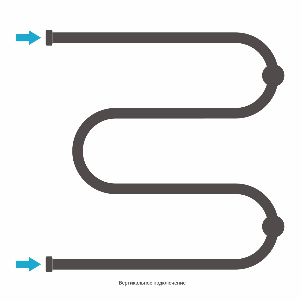 Полотенцесушитель водяной ВПС М-обр. 600х600 Н. Г. 1