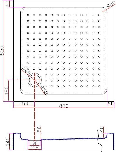 Поддон для душа Cezares Tray квадратный 85, акриловый TRAY-A-A-85-15-W - 2