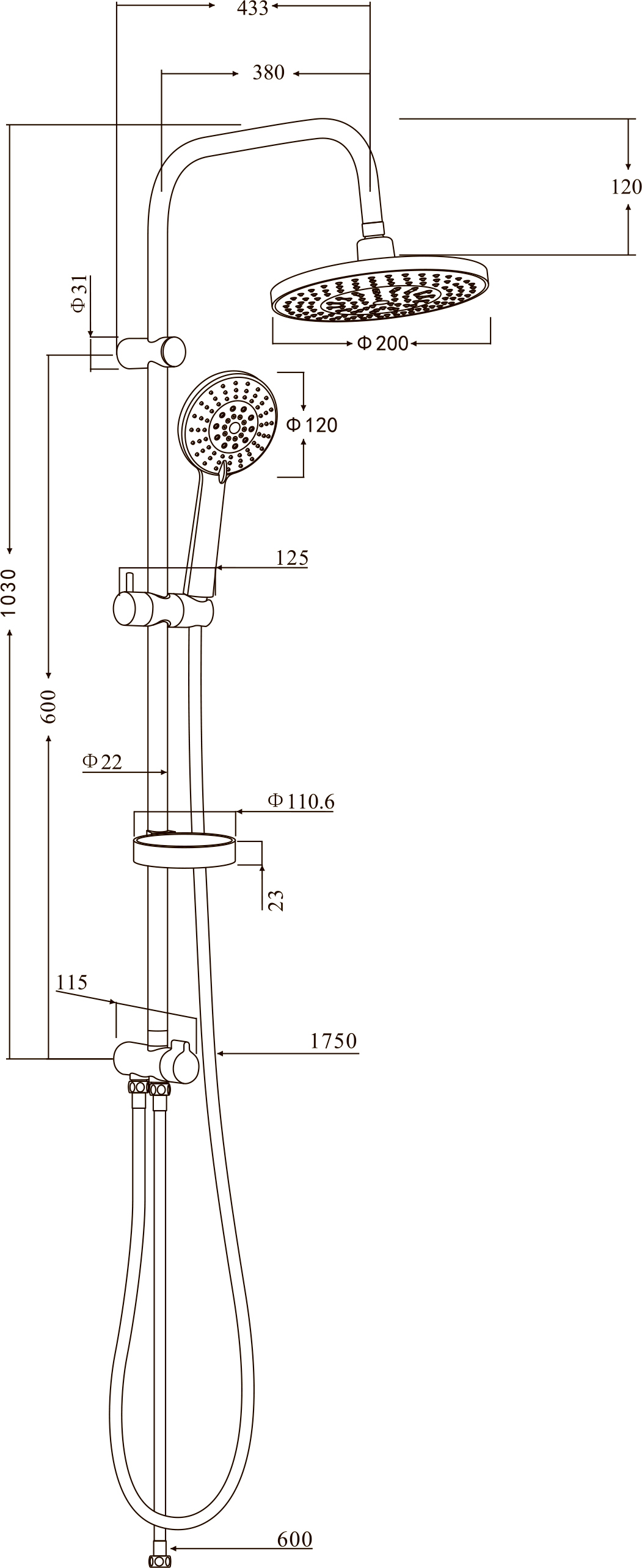 Душевой комплект STWORKI by Damixa Стокгольм HFSG97000 + HFSG10000 428829 - 8
