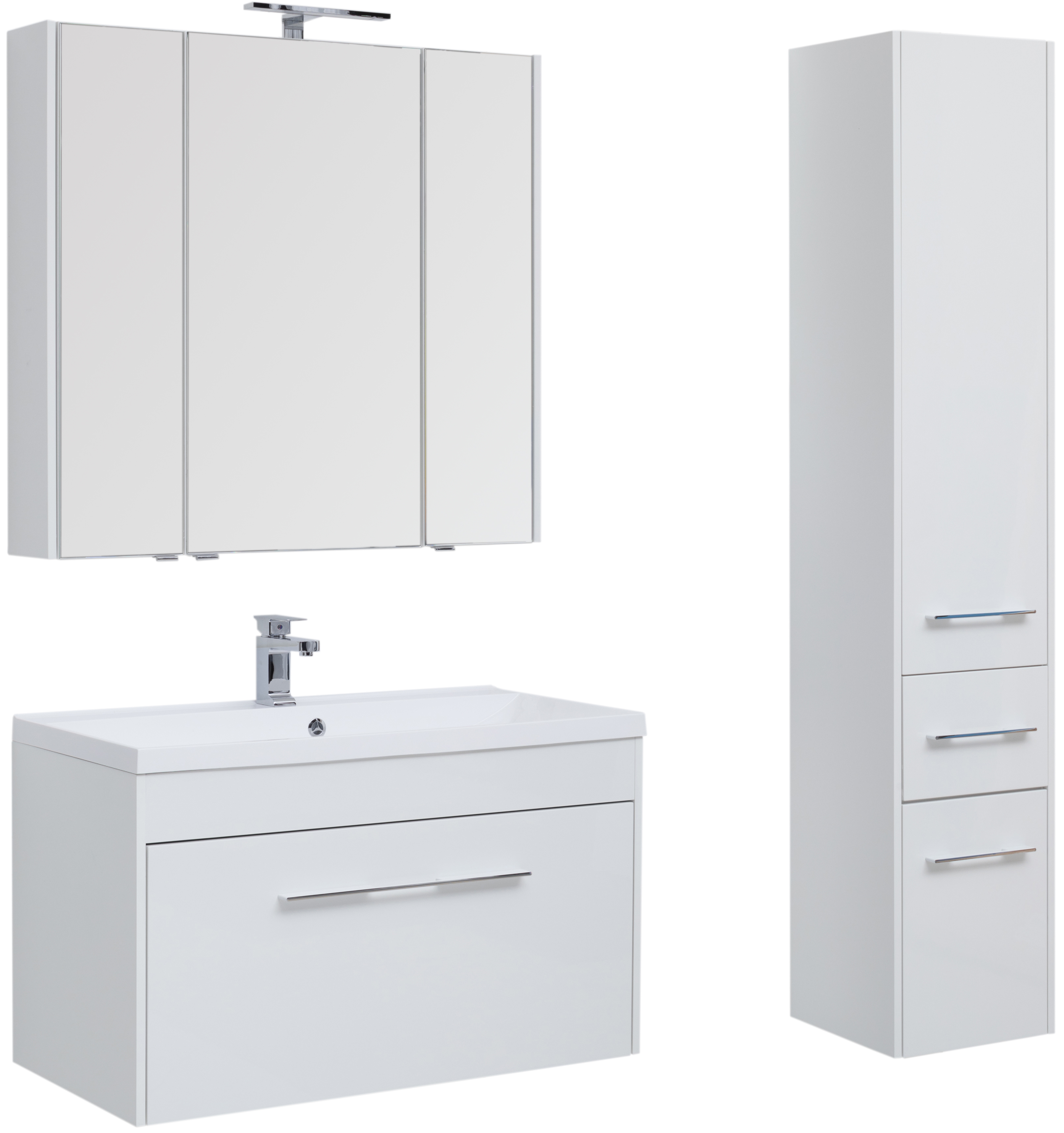 Тумба с раковиной Aquanet Августа 100 белая - 1