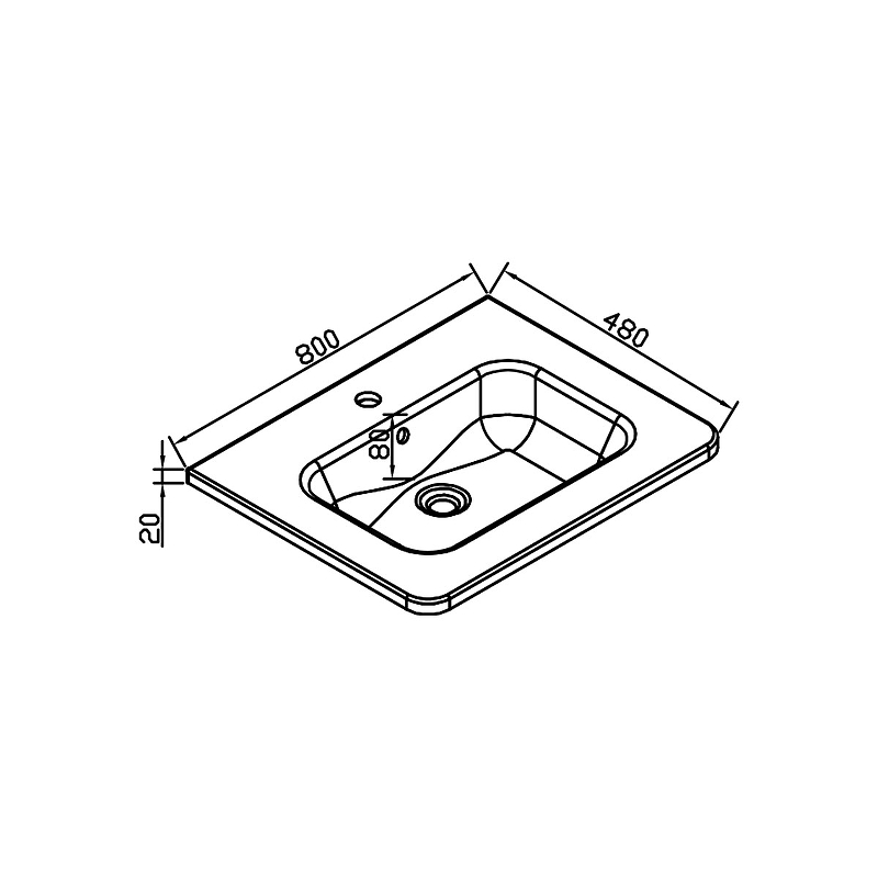 Тумба с раковиной Vincea Roberta 80 белая - 3