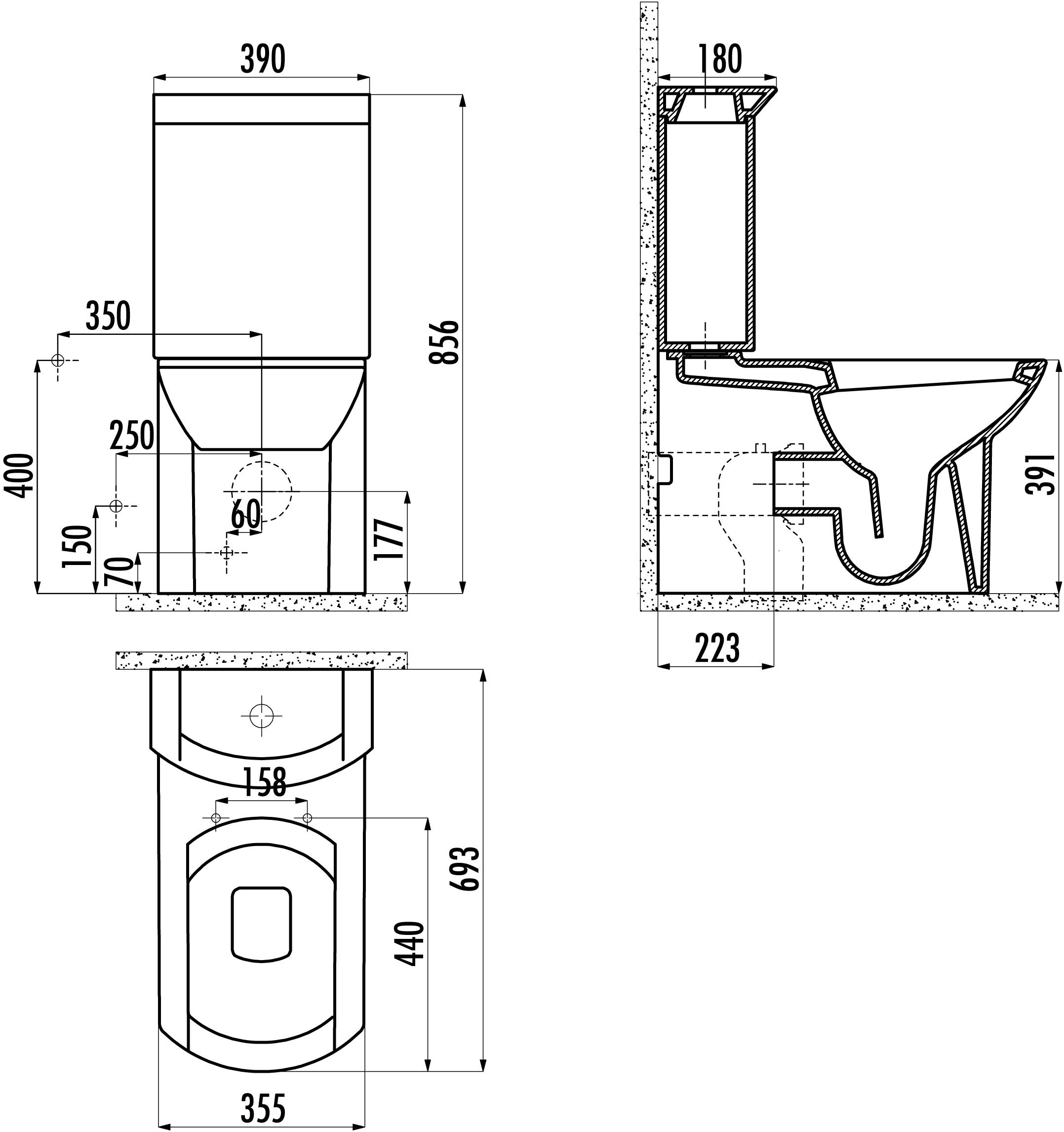 Унитаз-компакт Creavit Wing WN310 - 4