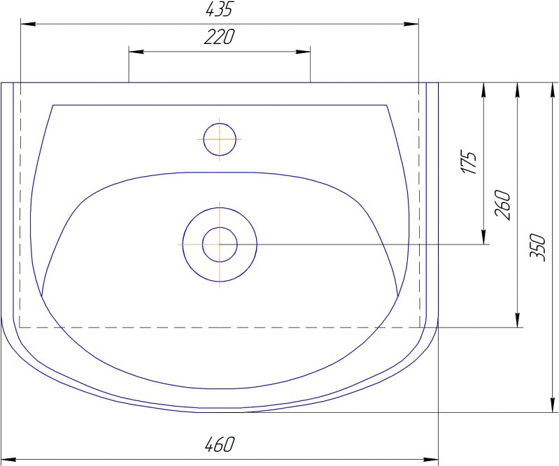 Тумба с раковиной Style Line Эко Волна №2 45 белая - 9